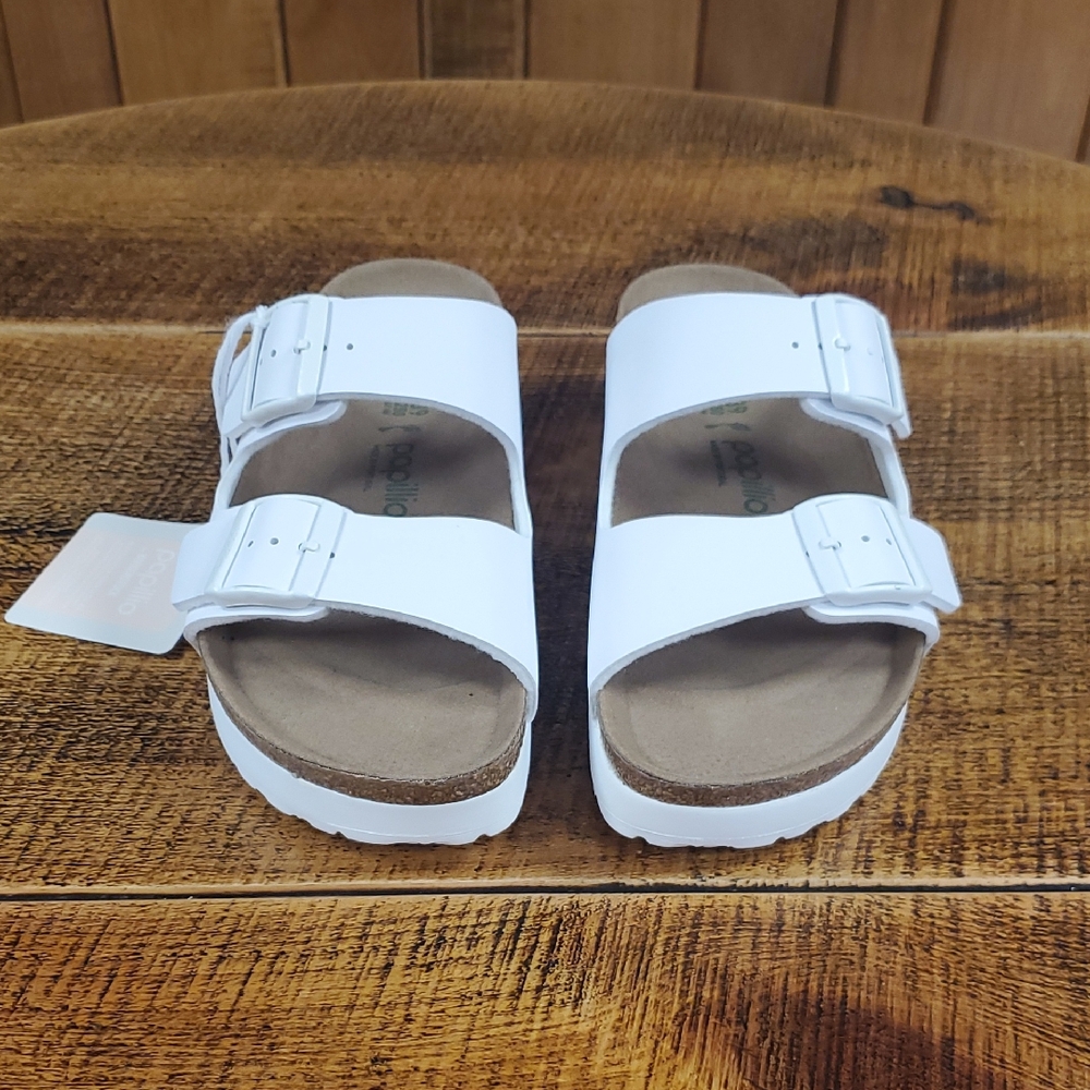 Papillio White Double Strap Sandals